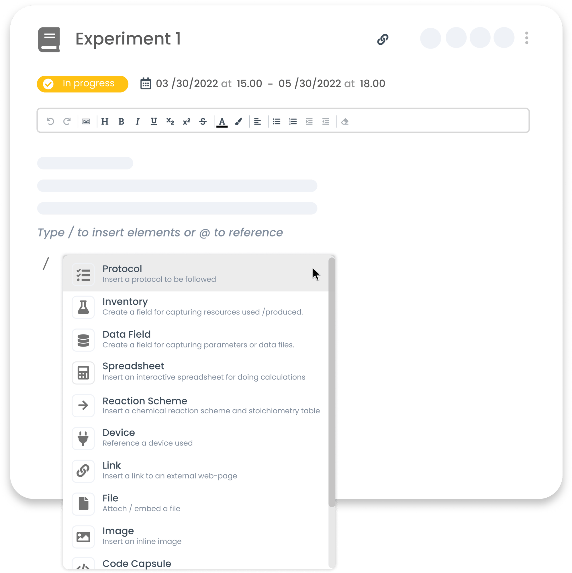 labstep experiment 1